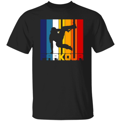 Retro Parkour Jumping, Birthday Gift, Free Running, Climbing Movement Unisex T-Shirt