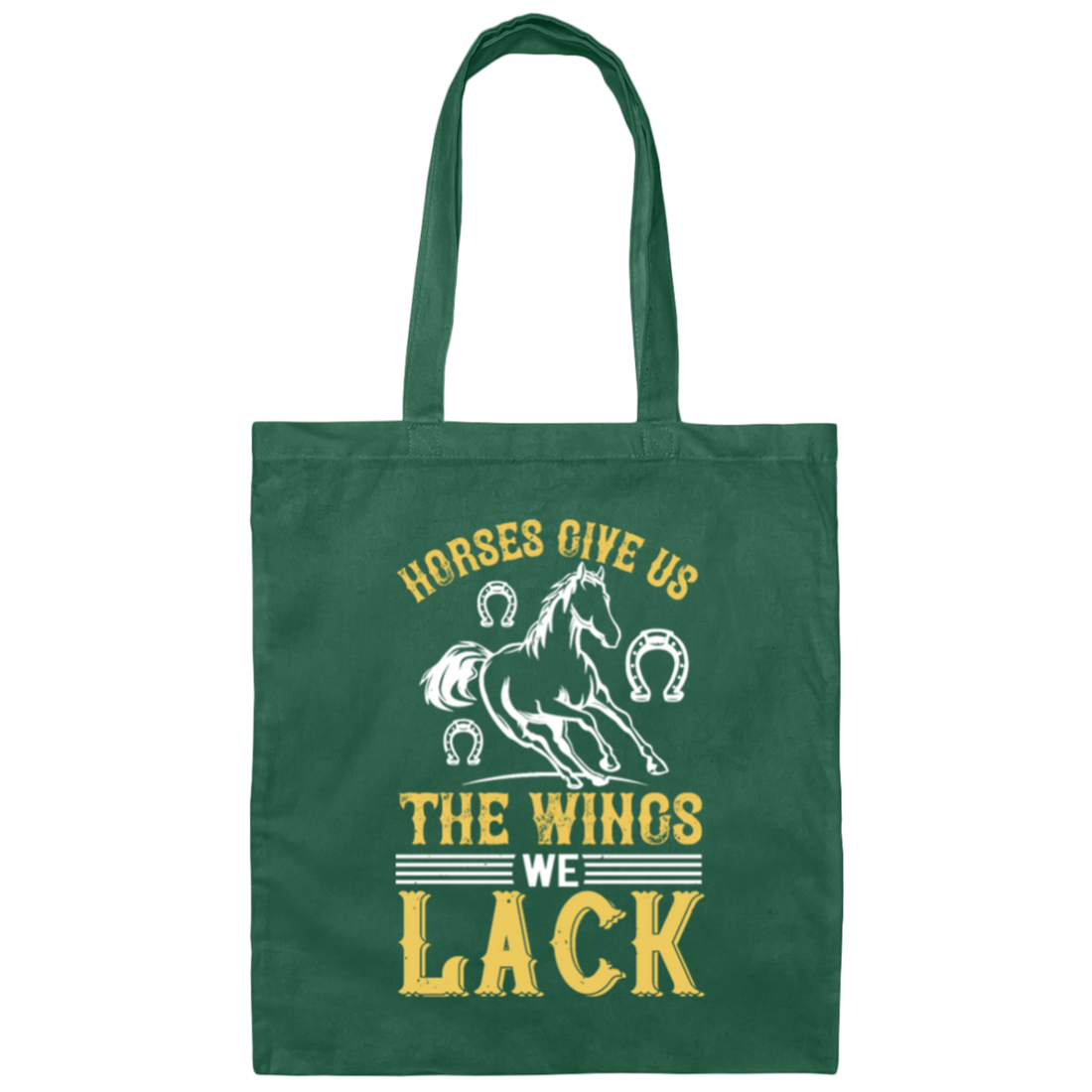 Horse Lover Gift, Horses Give Us The Wings We Lack, Retro Horse Love Gift, Best Horse Canvas Tote Bag
