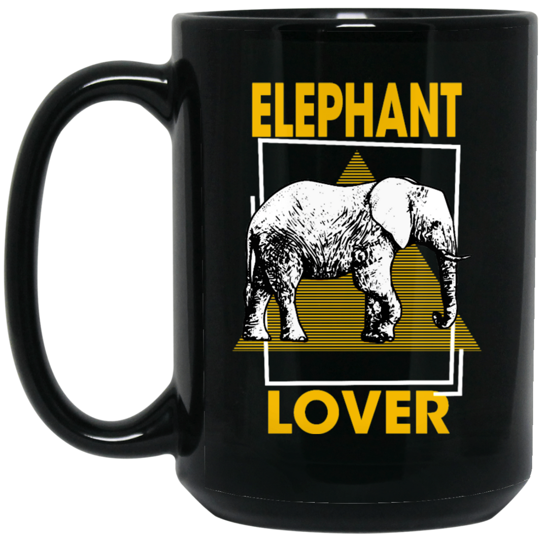 Elephant Lover, Family Elephantidae, Elephant Family, Egypt Pyramid Black Mug