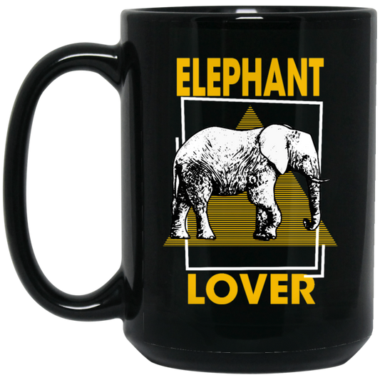 Elephant Lover, Family Elephantidae, Elephant Family, Egypt Pyramid Black Mug