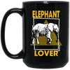 Elephant Lover, Family Elephantidae, Elephant Family, Egypt Pyramid Black Mug