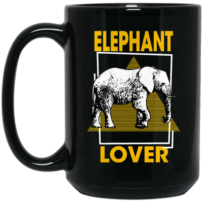 Elephant Lover, Family Elephantidae, Elephant Family, Egypt Pyramid Black Mug