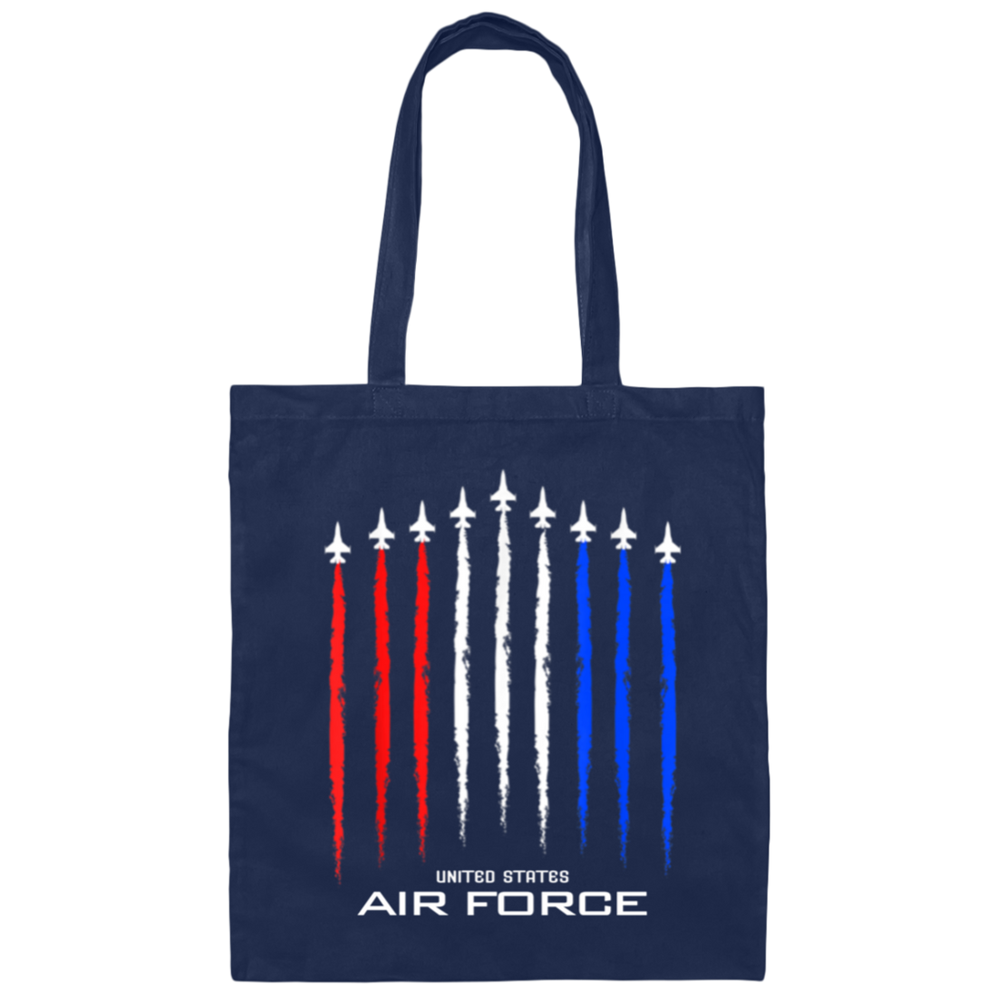 American Flag, Air Force, US Veterans, 4th Of July, Love Plane Gift Canvas Tote Bag