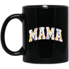 Mama Gift, Floral Mama, Mama Varsity, Mama Design, Mother's Day-purple Black Mug