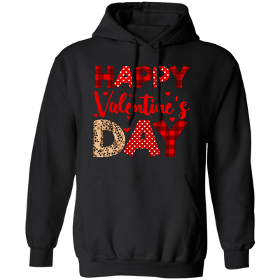 Happy Valentine's Day, Cute Valentine, Leopard Pattern, Valentine's Day, Trendy Valentine Pullover Hoodie