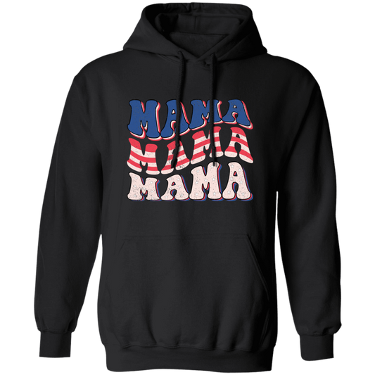 Groovy Mama, Retro Mama, American Mama, Mommy Pullover Hoodie