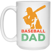 Baseball Dad, Gift For Dad, Vintage Baseball Dad, American Football White Mug