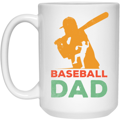 Baseball Dad, Gift For Dad, Vintage Baseball Dad, American Football White Mug