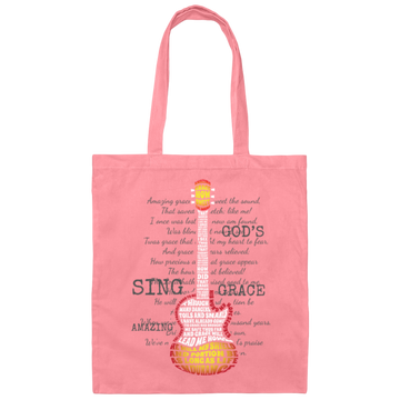 Christian Band, Amazing Guitar Grace, Love Guitar Gift, Best Music Lover Canvas Tote Bag