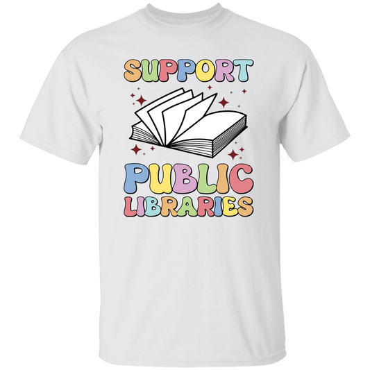 Support Public Libraries, Love Read, Groovy Bookworm Unisex T-Shirt