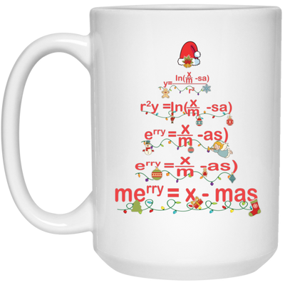 Merry Xmas, Merry Christ-math, Christmas Tree White Mug