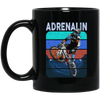 Mountain Bike Gift, Downhill Extrem Sport, Adrenalin Love Gift, Retro Black Mug