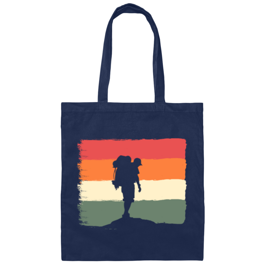 Climbing Summit Boulder Gift, Retro Climber, Vintage Color Trekking, Tour Go Tracking Canvas Tote Bag