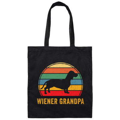 Wiener Grandpa Retro Wiener Dog Canvas Tote Bag