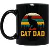 Cat Lover, Retro Cat Dad, Kitten Love Gift, Vintage Cat, Best Of Meow Black Mug