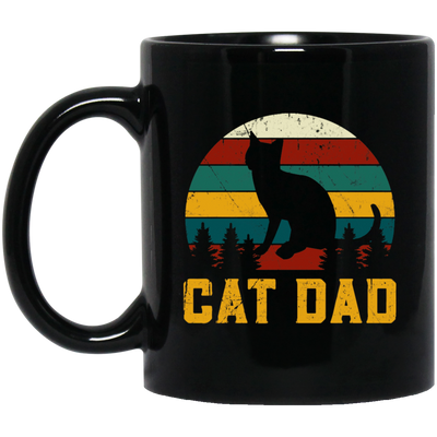 Cat Lover, Retro Cat Dad, Kitten Love Gift, Vintage Cat, Best Of Meow Black Mug