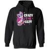 Crazy Owl Lady, Merry Xmas Gift For Owl Lover Purple Tone, Owl In Space Pullover Hoodie