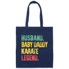 Retro Husband Baby Daddy Karate Legend Dad Canvas Tote Bag