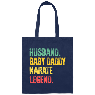 Retro Husband Baby Daddy Karate Legend Dad Canvas Tote Bag