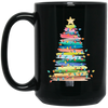 Xmas Tree Watercolor Style, Watercolor Xmas Tree, Merry Christmas, Trendy Christmas Black Mug