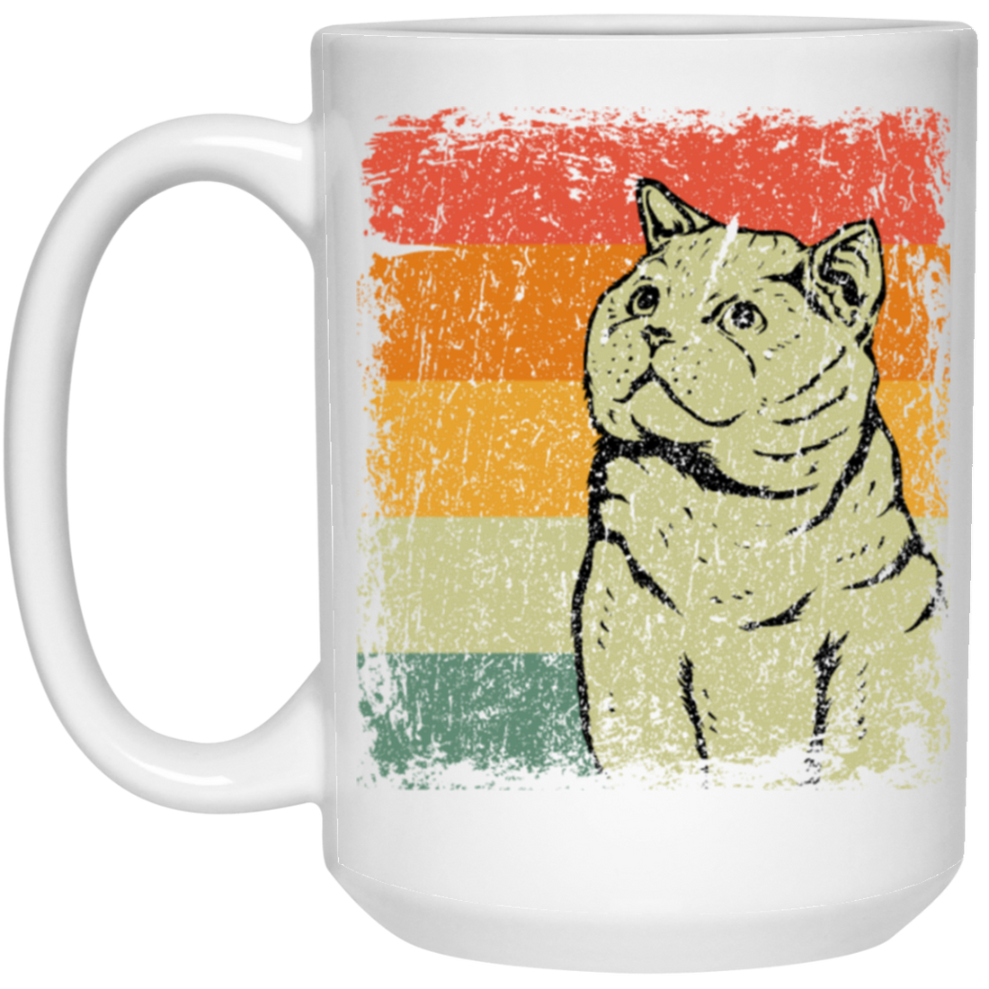 Cat Lover, Vintage British Shorthair Cat, Love Shorthair Cat, Luxury Cat White Mug