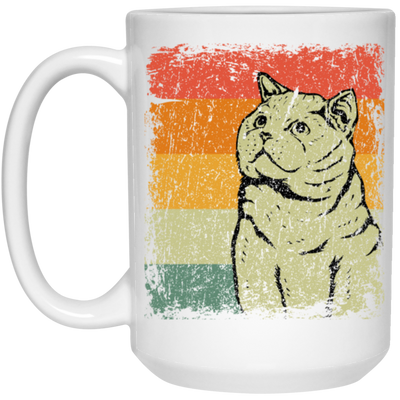 Cat Lover, Vintage British Shorthair Cat, Love Shorthair Cat, Luxury Cat White Mug