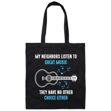 Acoustic Guitar, Musician Neighbors, Music Lover, My Neighbors Love Music Canvas Tote Bag