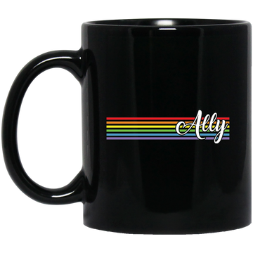 Ally, Ally LGBT, Lgbtq+ Rainbow, Lgbt's Day Gifts Black Mug