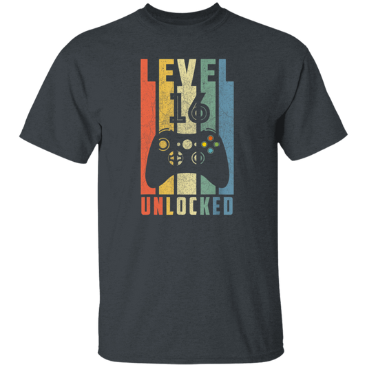 Level 16 Unlocked, 16th Video Gamer, 16th Birthday Gift, Retro 16th Gift Unisex T-Shirt