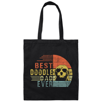 Retro Doodle Dad Ever Goldendoodle Dad Canvas Tote Bag