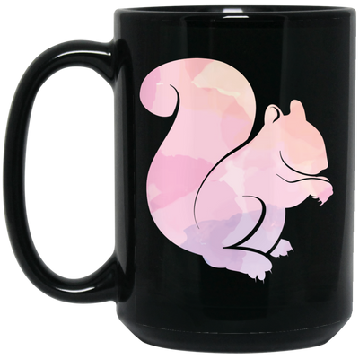 Squirrel Silhouette, Watercolor Squirrel, Animal Silhouette Black Mug