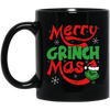 Merry Grinch Mas, Merry Christmas, Grinch Xmas, Funny Grinch, Trendy Halloween Black Mug