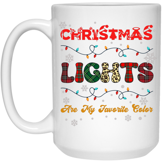 Christmas Lights Are My Favorite Color, Retro Christmas White Mug