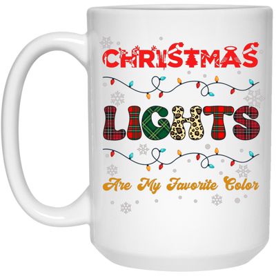 Christmas Lights Are My Favorite Color, Retro Christmas White Mug