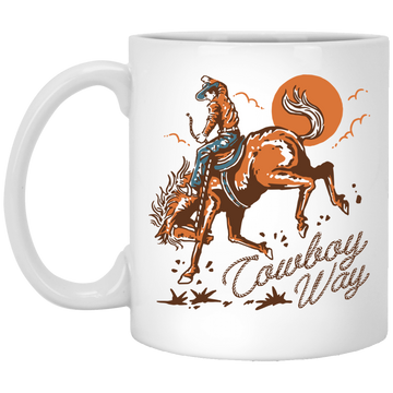 Cowboy Way, Life Is A Rodeo, On My Way, Live Like A Cowboy White Mug