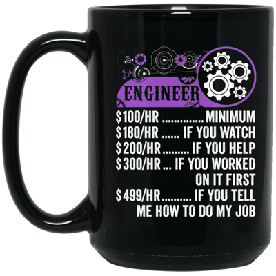 Engineer Hourly Rate, Funny Engineer, Best Of Engineer Black Mug