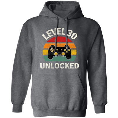 Level 30 Unlocked, Love 30th Birthday, Best Of 30th, Retro Playing Love Gift Pullover Hoodie