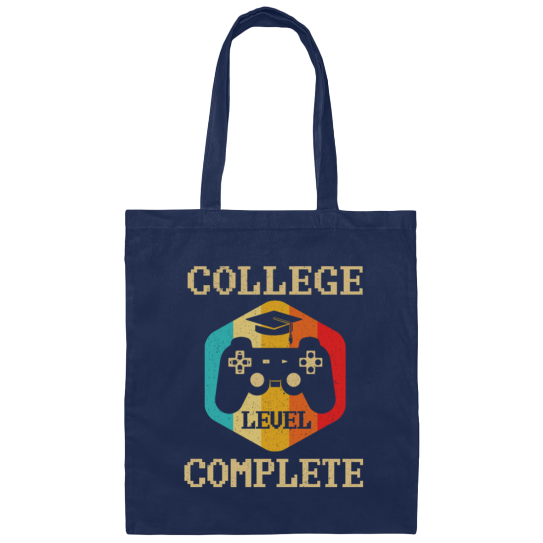 Retro College Level Complete Gamer Graduation Canvas Tote Bag