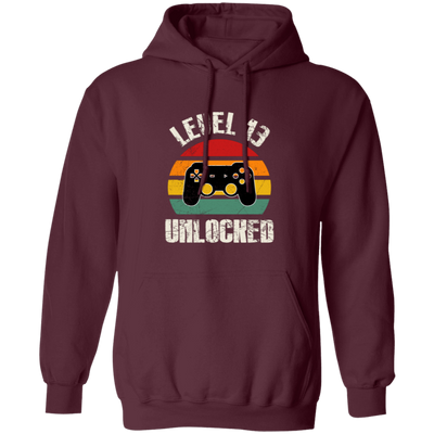 Level 13 Unlocked, Retro Birthday, 13rd Birthday, Gamer Birthday Pullover Hoodie