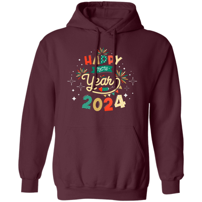 Happy New Year, 2024 New Year, New Year Fireworks Pullover Hoodie