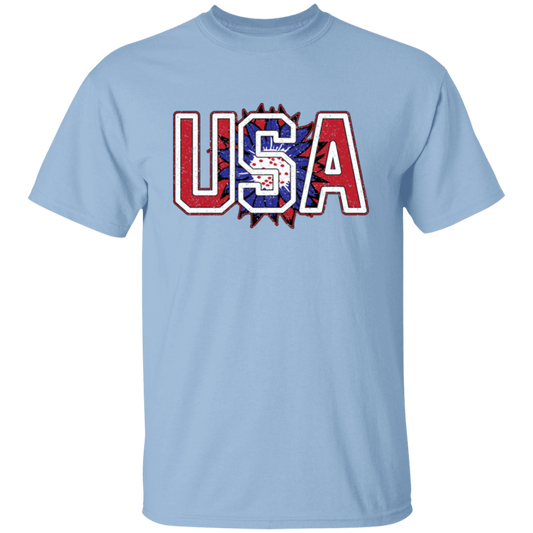 USA Flag, American Sunflower, Retro American Flower Unisex T-Shirt