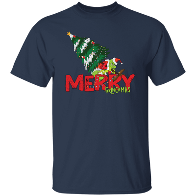 Merry Grinchmas, Merry Christmas, Grinch With Xmas Tree Unisex T-Shirt