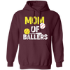 Mom Of Ballers, Baseball Sport, Retro Baseball Player Pullover Hoodie