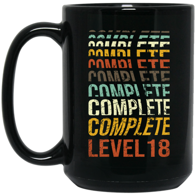 Birthday 18th Gift, 18 Years Old, Complete Level 18, Love 18th Black Mug