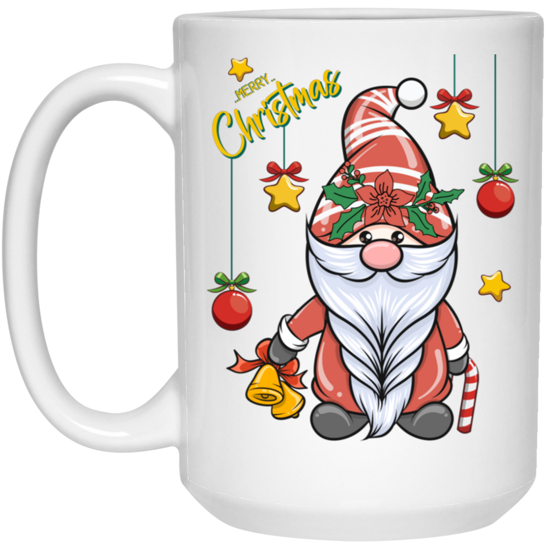Gnome Christmas, Cute Gnome, Cute Xmas, Xmas Bauble, Merry Christmas, Trendy Christmas White Mug