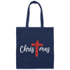 Red Glitter Christmas, Pastor Gift, Merry Christmas, Red Christian, Trendy Chrismas Canvas Tote Bag