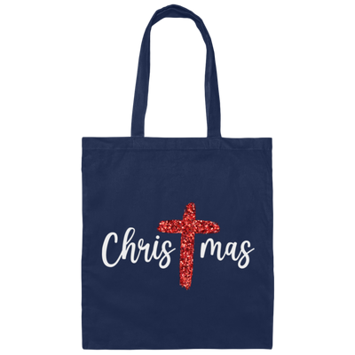 Red Glitter Christmas, Pastor Gift, Merry Christmas, Red Christian, Trendy Chrismas Canvas Tote Bag