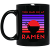 Love Ramen Noodle Abstract, Retro Feeling Hungry, Ramen Lover Black Mug