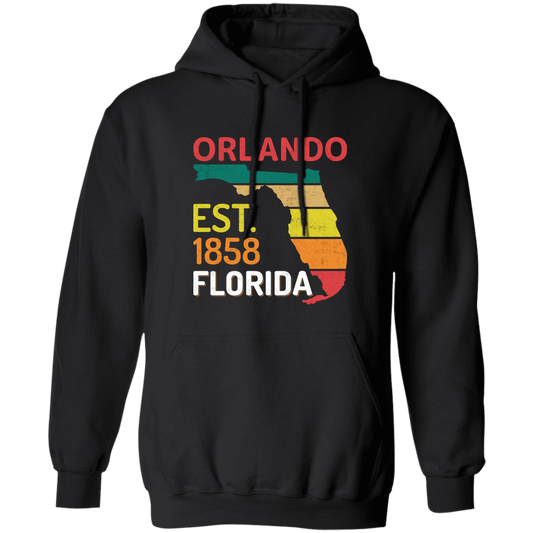 Orlando, Orlando Florida, Established 1858, Retro Orlando Pullover Hoodie