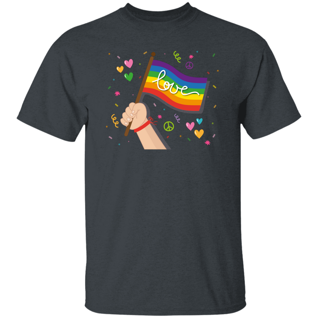 Pride Month, LGBT Gifts, LGBT Flag, Love And Peace Unisex T-Shirt
